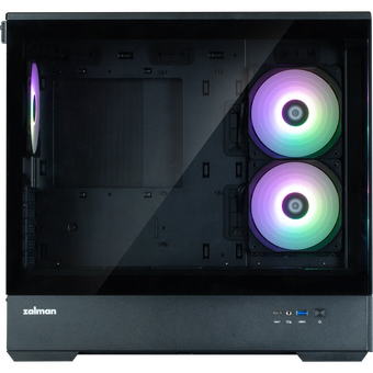  Корпус ZALMAN P30 V2, MATX, Black, Window, 2x3.5", 3x2.5", 1xUSB Type-C, 1xUSB3.0, Side 2x120mm ARGB, Rear 1x120mm ARGB, VGA support 