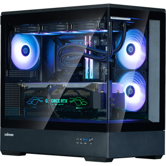  Корпус ZALMAN P30 V2, MATX, Black, Window, 2x3.5", 3x2.5", 1xUSB Type-C, 1xUSB3.0, Side 2x120mm ARGB, Rear 1x120mm ARGB, VGA support 