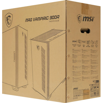  Корпус MSI MAG Vampiric 300R (306-7G19B21-809), E-ATX, Midi-Tower, без БП, синий и черный 