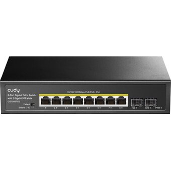  Коммутатор неуправляемый Cudy GS1008PS2 (L2) 8x1Гбит/с 2SFP 8PoE+ 120W 