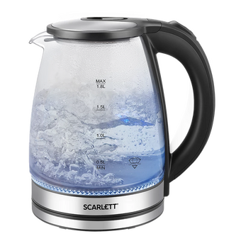  Электрочайник Scarlett SC-EK27G103 сталь и черный 