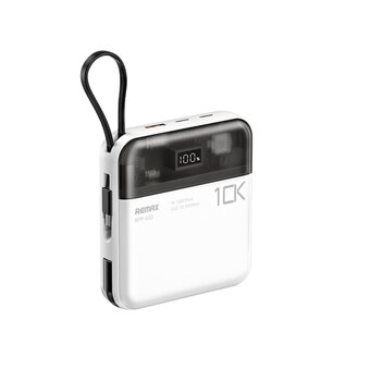  Аккумулятор внешний резервный REMAX RPP-602 Sucha Pro Series PD 20W+QC 22.5W Power Bank with 2 Fast Charging Cables 10000mAh белый 