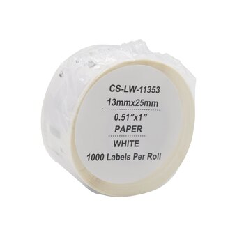  Этикетки Cactus CS-LW-11353 25x13мм черный белый 1000шт/рул Dymo Label Writer 450/4XL 
