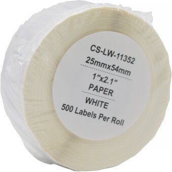 Этикетки Cactus CS-LW-11352 54x25мм черный белый 500шт/рул Dymo Label Writer 450/4XL 