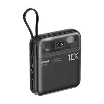  Аккумулятор внешний резервный REMAX RPP-602 Sucha Pro Series PD 20W+QC 22.5W Power Bank with 2 Fast Charging Cables 10000mAh черный 