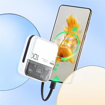  Аккумулятор внешний резервный REMAX RPP-602 Sucha Pro Series PD 20W+QC 22.5W Power Bank with 2 Fast Charging Cables 10000mAh белый 