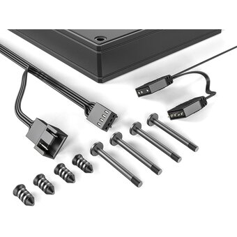  Вентилятор ID-COOLING AS-140-ARGB-K Duet (2 in 1) 140x140x25мм (PWM, резиновые углы, черный, 300-1800об/мин, супертихий) Box 