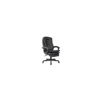  Кресло руководителя Бюрократ T-9950MSG-F черный (T-9950MSG-F/Black-PU) эко.кожа крестов. пластик подст.для ног 