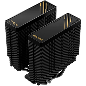  Кулер ID-COOLING Frozn A620 GDL LGA1700/1200/115X/AM5/AM4 (TDP 260W, PWM, черно-золотой, 6 тепл.трубок + медная база, Dual Fan 120mm) RET 