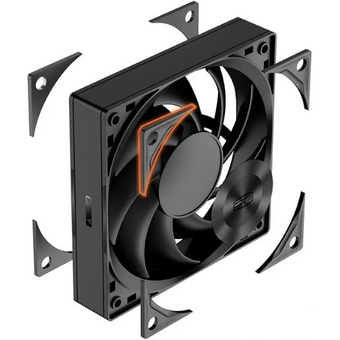  Вентилятор PCCooler F5R120 BK (F5R120-BKNT1-GL) 120x120x25мм (4pin PWM, 500-2200 об/мин) 