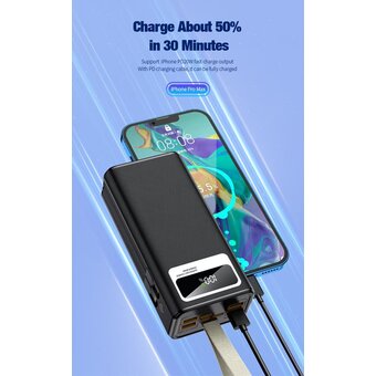  Аккумулятор внешний резервный TOPOMAX TPB-F38 30000mAh, 22.5W QC3.0 черный 