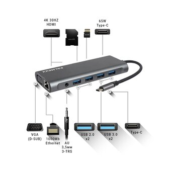  USB-hub PALMEXX PX/HUB-001 серый 