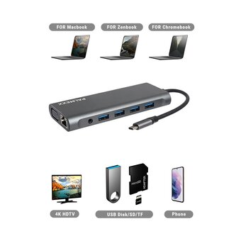  USB-hub PALMEXX PX/HUB-001 серый 