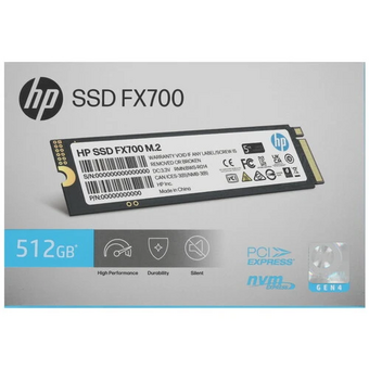 SSD HP FX700 512Gb (8U2N1AA#ABB) M.2 (PCI-E 4.0 x4, up to 6300/3100MBs, 3D NAND, 200TBW, NVMe 2.0, 22х80mm, heatsink) 