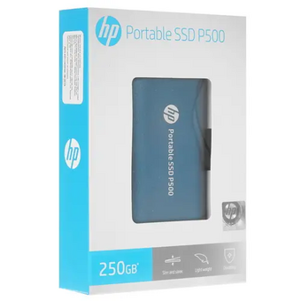 Внешний SSD HP P500 250GB Blue (7PD50AA#ABB) (USB 3.2 Gen2 Type-C, up to 370/200Mbs, 100TBW, 79х54х10, 45g) 