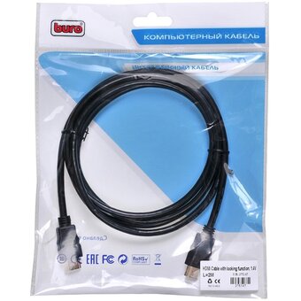  Кабель аудио-видео Buro BHP2M HDMI 1.4 HDMI m/HDMI m 2м, позолоченные контакты черный 