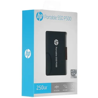  Внешний SSD HP P500 250GB Black (7NL52AA#ABB) (USB 3.2 Gen2 Type-C, up to 370/200Mbs, 100TBW, 79х54х10, 45g) 