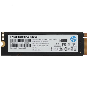  SSD HP FX700 512Gb (8U2N1AA#ABB) M.2 (PCI-E 4.0 x4, up to 6300/3100MBs, 3D NAND, 200TBW, NVMe 2.0, 22х80mm, heatsink) 