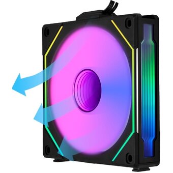  Вентилятор Lian Li Uni Fan SL-INF 120 Reverse Black /UF-RSLIN120-1B/ (G99.12RSLIN1B.R0) 120x120x25мм (PWM, ARGB, 200-2100 об/мин, 29dBa) 