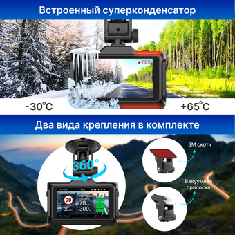  Видеорегистратор с радар-детектором TrendVision Combo F10 (TVCF10) GPS Глонасс 