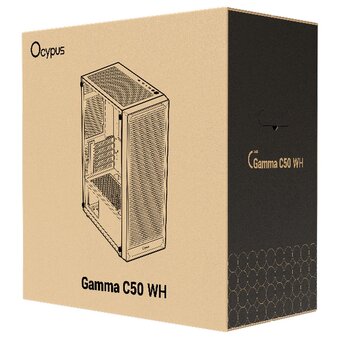  Корпус Ocypus Gamma C50 WH (Gamma-C50-WHG000XX-GL) mATX / win / white / no PSU / Tempered Glass 