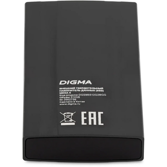  Внешний SSD Digma Mega X (DGSM8512G2MGG), 512ГБ, темно-серый 