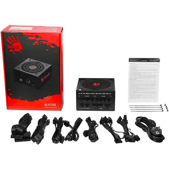  Блок питания BLOODY BD-PS750G (BD-PS750G-M), 750Вт, 120мм, черный, retail 