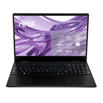  Ноутбук HIPER Workbook U26-15FII5124R8S2WPG 15.6"(1920x1080 IPS)/Intel Core i5 12450H(2Ghz)/8192Mb/256SSDGb/noDVD/Int:Intel UHD Graphics/Cam/BT/WiFi 