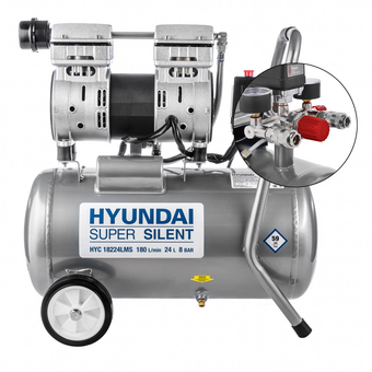  Компрессор поршневой Hyundai HYC 18224LMS серебристый 
