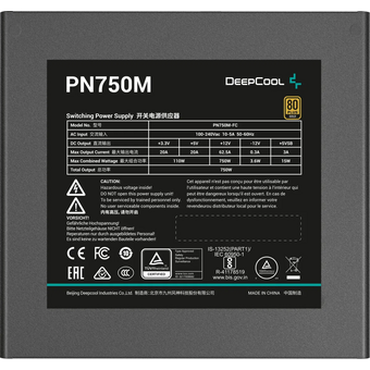  Блок питания DeepCool PN750M V2 Gen.5 (R-PN750M-FC0B-WGEU), 750Вт, 120мм, retail 