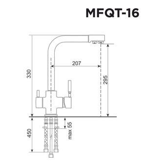  Кухонный смеситель MAUNFELD MFQT-16B черный 