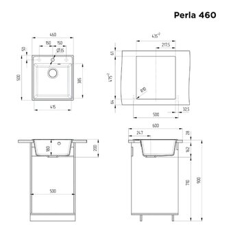  Кухонная мойка MAUNFELD Perla 460 MFQS-460B черный 
