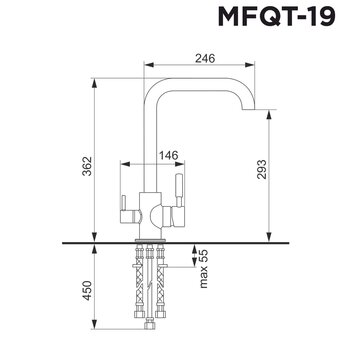  Кухонный смеситель MAUNFELD MFQT-19DGR темно-серый 