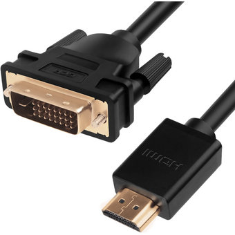  Кабель Greenconnect GCR-HD2DVI1-7.5m HDMI-DVI 7.5m черный OD7.3mm 28/28 AWG позол.контакты 19pin AM/24+1M AM double link тройной экран 