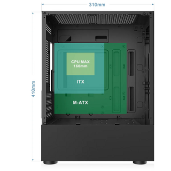  Корпус BLOODY BD-CC102F, mATX, Midi-Tower, без БП, черный 