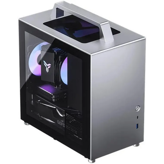  Корпус Jonsbo T8 Plus Silver без БП, боковые панели из закаленного стекла, mini-ITX, серебристый 