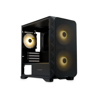  Корпус HSPD M321 (M321-TGBK-ARGB), Mesh Mini-tower, Black, slide TG, 0.45 SPCC, 2x140mm ARGB+1x120mm ARGB mATX 