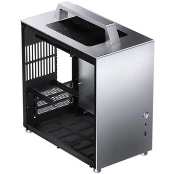  Корпус Jonsbo T8 Plus Silver без БП, боковые панели из закаленного стекла, mini-ITX, серебристый 