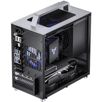  Корпус Jonsbo T8 Plus Silver без БП, боковые панели из закаленного стекла, mini-ITX, серебристый 