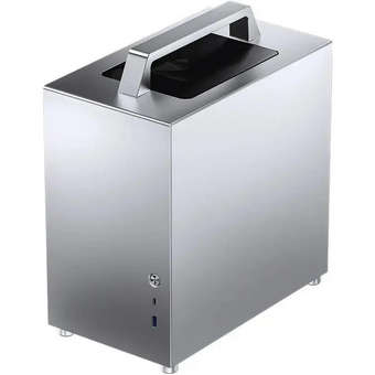  Корпус Jonsbo T8 Plus Silver без БП, боковые панели из закаленного стекла, mini-ITX, серебристый 