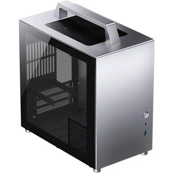  Корпус Jonsbo T8 Plus Silver без БП, боковые панели из закаленного стекла, mini-ITX, серебристый 