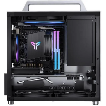  Корпус Jonsbo T8 Plus Silver без БП, боковые панели из закаленного стекла, mini-ITX, серебристый 