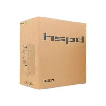  Корпус HSPD M321 (M321-TGBK-ARGB), Mesh Mini-tower, Black, slide TG, 0.45 SPCC, 2x140mm ARGB+1x120mm ARGB mATX 
