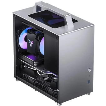  Корпус Jonsbo T8 Plus Silver без БП, боковые панели из закаленного стекла, mini-ITX, серебристый 