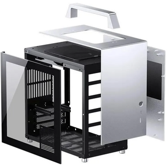  Корпус Jonsbo T8 Plus Silver без БП, боковые панели из закаленного стекла, mini-ITX, серебристый 