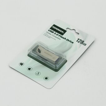  USB-флешка TOPOMAX TP-004 128G 3.0 скорость чтения 80МБ/с, записи 25МБ/с, металл 