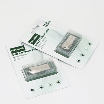  USB-флешка TOPOMAX TP-005 128G 3.0 скорость чтения 80МБ/с, записи 25МБ/с, металл 