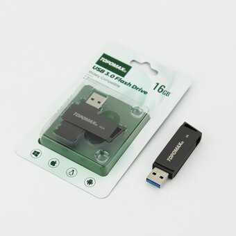  USB-флешка TOPOMAX TP-007 16G 3.0, скорость чтения 80-100МБ/с, записи 15-30МБ/с, металл 