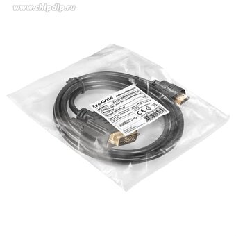  Кабель ExeGate EX-CC-HDMIM-DVI2M-1.5 EX294672RUS HDMI-DVI-D 19M/(24+1)M dual link 1,5м 