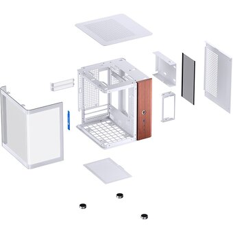  Корпус JONSBO TK-0 White без БП, боковая панель из зак. стекла (панорама), mini-ITX, SFX, белый 